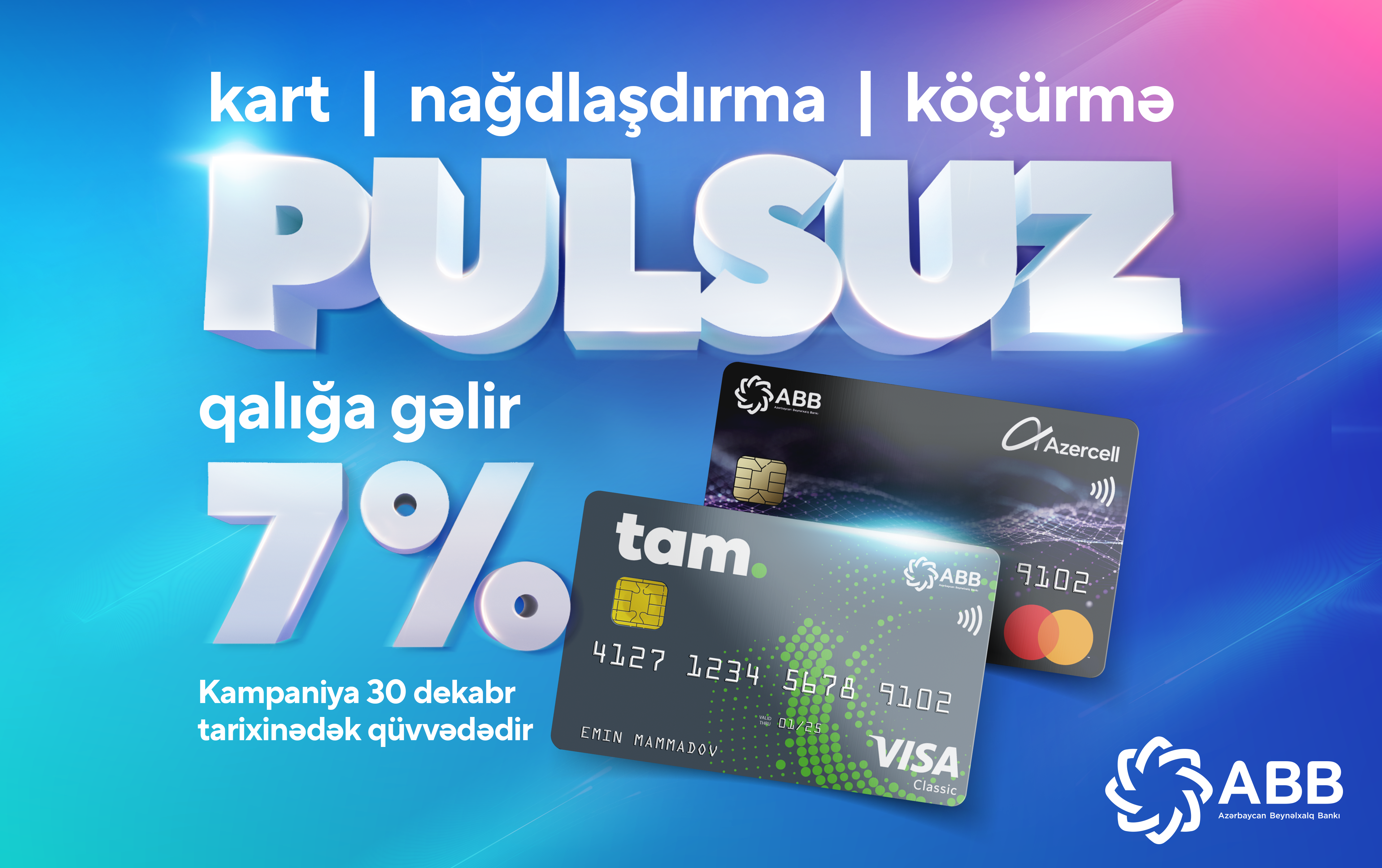 ABB-dən pulsuz kartlarla yeni kampaniya!
