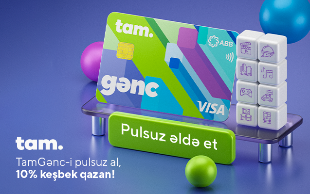 TamGənc VISA kartını ABB-dən pulsuz əldə et!
