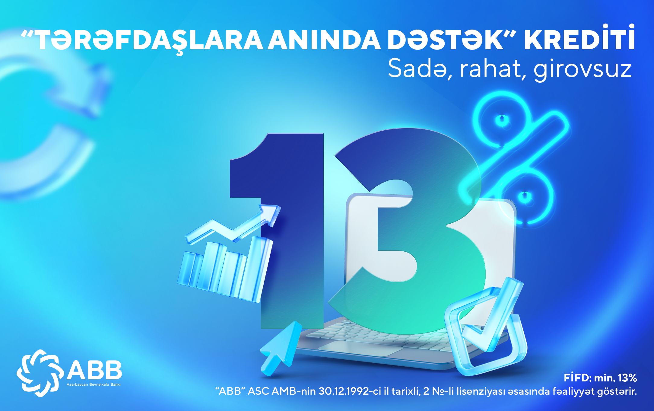 ABB-dən hüquqi şəxs və fərdi sahibkarlara onlayn kredit imkanı