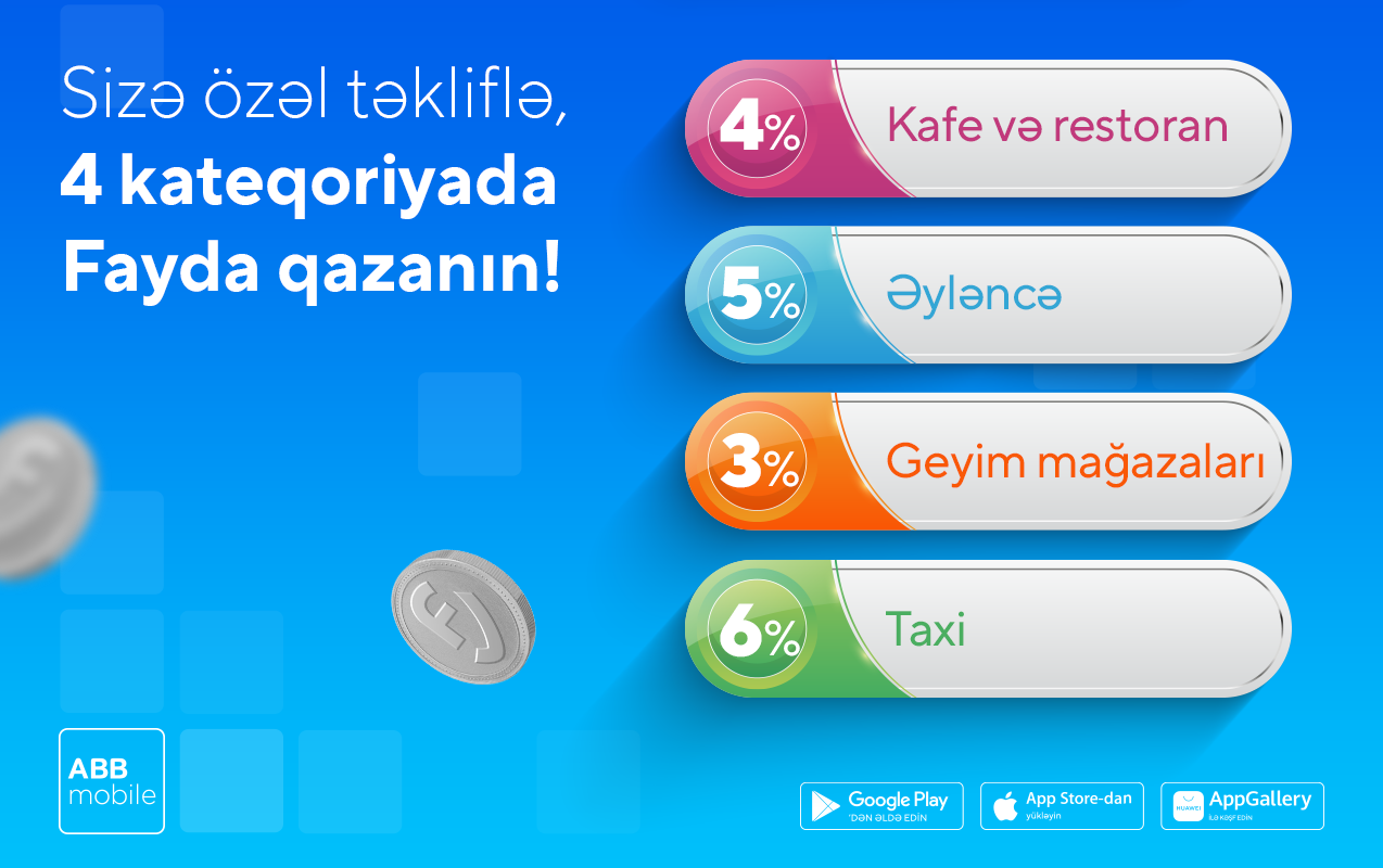 Sizə özəl 4 kateqoriyada Fayda!