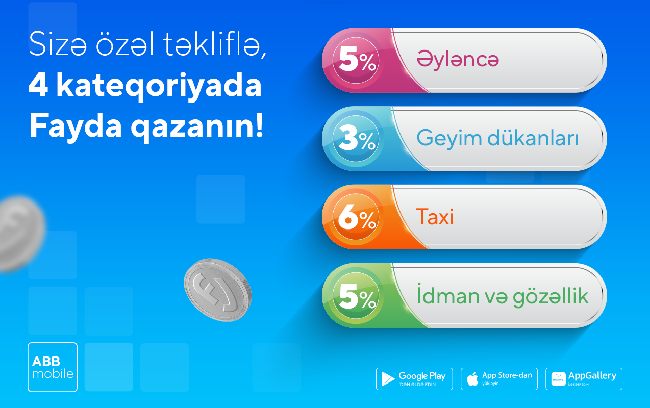 Sizə özəl 4 kateqoriyada Fayda!