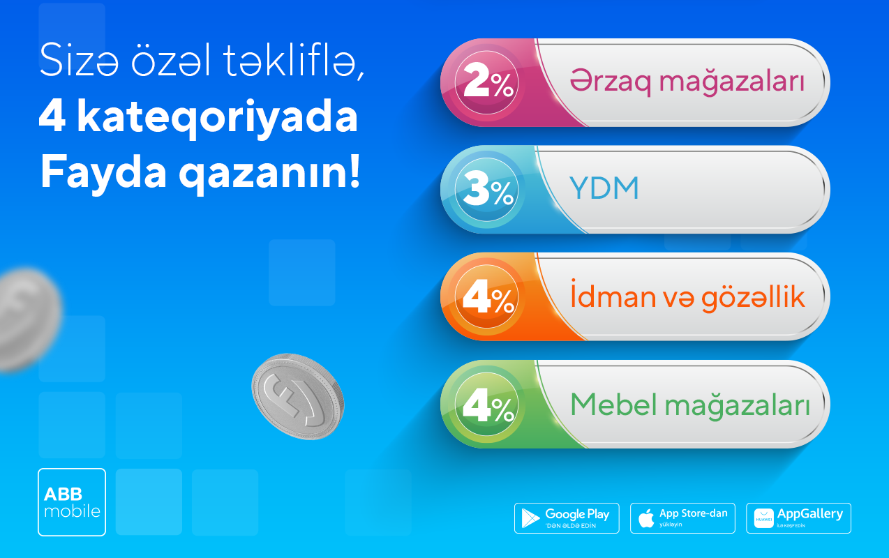 Sizə özəl 4 kateqoriyada Fayda!