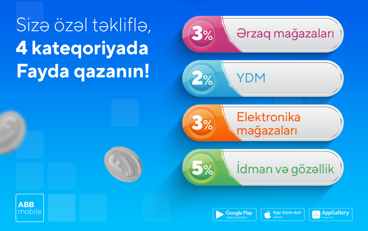 Sizə özəl 4 kateqoriyada Fayda!