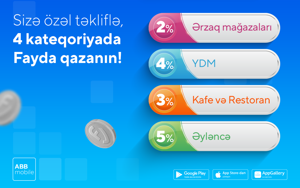 Sizə özəl 4 kateqoriyada Fayda!