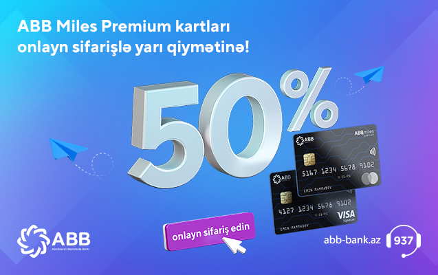 ABB Miles Premium kartına 50% endirim!