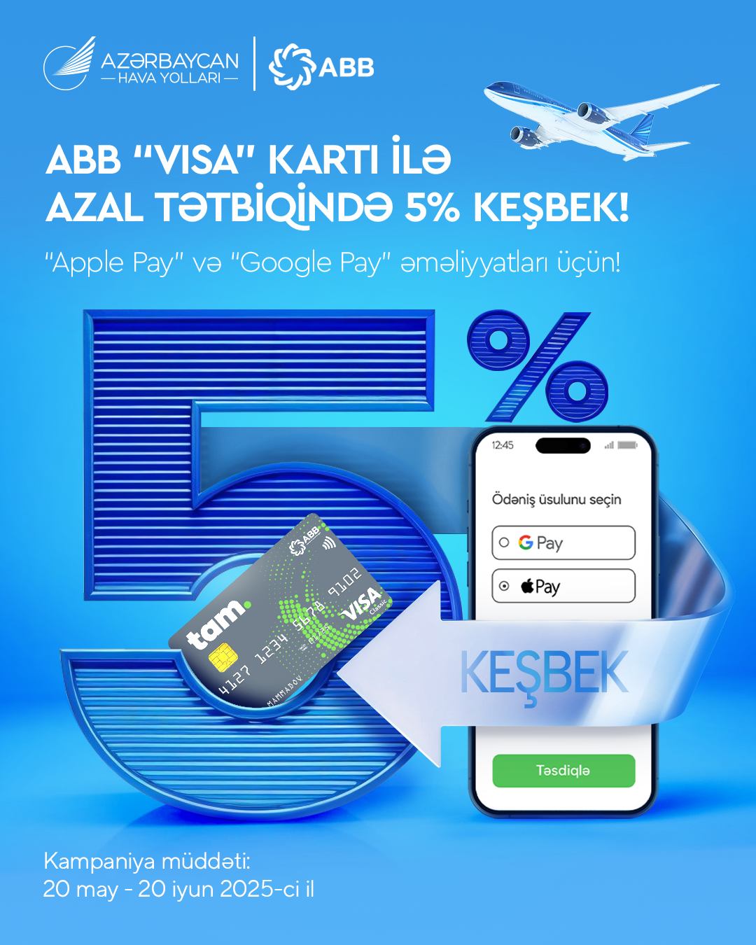 AZAL ödənişlərinə 5% keşbek – yalnız ABB Visa ilə!